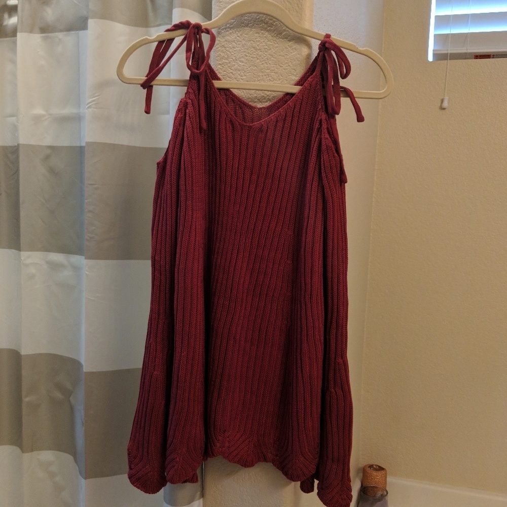 Cold shoulder sweater